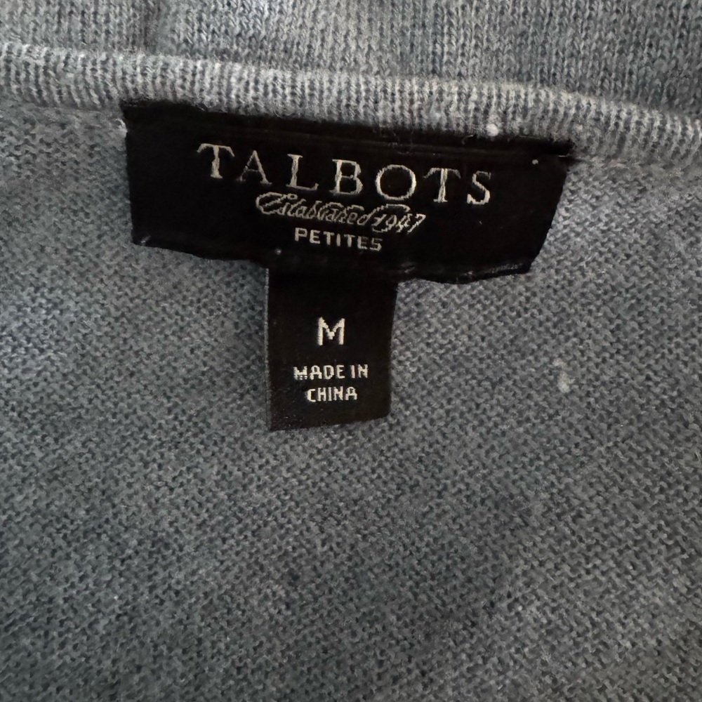 Talbots Light Blue Ruffled Cardigan Size medium 🌺 - Picture 3 of 4